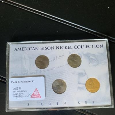 2005 American Bison Nickel Collection Hologram 24K Gold plate Coloriz 5 Coin Set