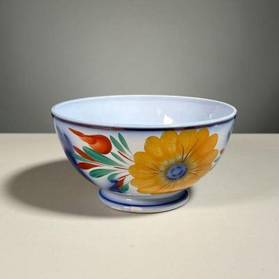 19TH CENTURY GERMAN BOWL | Floral decoration. Marked on bottom. Dimensions: h. 4 x dia. 7.5 in 
