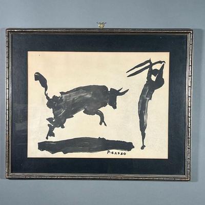 PICASSO BULL PRINT | Bullfighting print, signed in the plate 