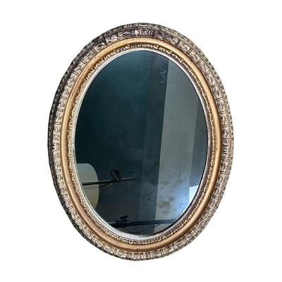 BOMBAY OVAL WALL MIRROR | Fancy carved framed mirror with gilt accents
Dimensions: w. 26 x h. 33 in 
