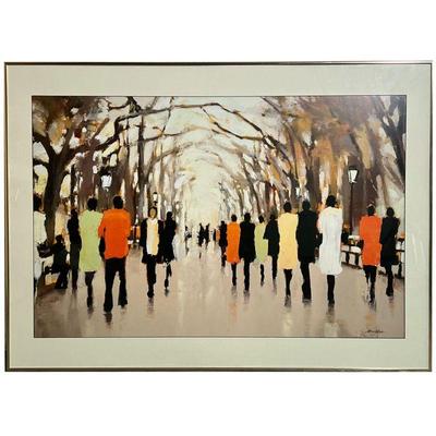 ABSTRACT ART PRINT | Print of a painting showing abstract figures, in a gold tone metal frame
Dimensions: w. 40-1/2 x h. 29-1/4 in (frame) 