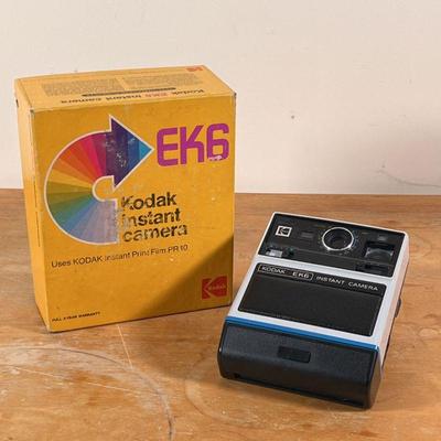 KODAK INSTANT CAMERA | Kodak EK6 instant camera in original box, uses KODAK Instant Print Film PR10
Dimensions: 8-1/2 x 7 in. (box) 