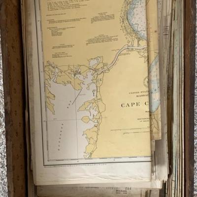 Lot of nautical chart maps
