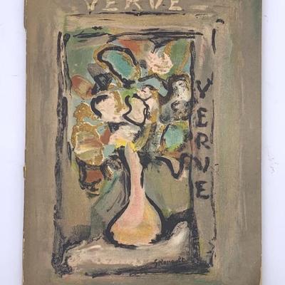Verve Magazine no.4 Jan.-Mar. 1939 w/ lithographs by Rouault, Matisse and others. All lithographs present. Spine is brittle.