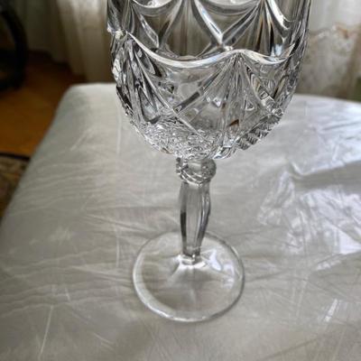 Vintage Czech Bohemian Cut Crystal Wine Glasses