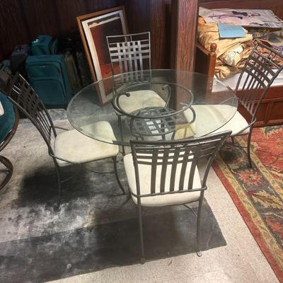 Glass Top Dinette with table and 4 chairs