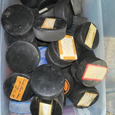 PRO PLAYED HOCKEY PUCKS