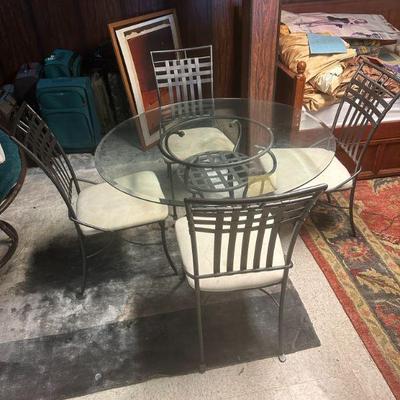 Glass top table and chairs