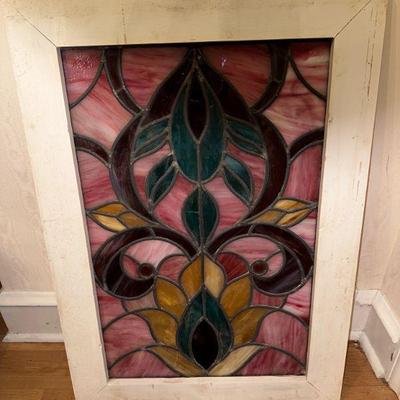 Stained Glass window, ready to hang!