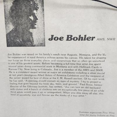 Joe Bohler info on back of art