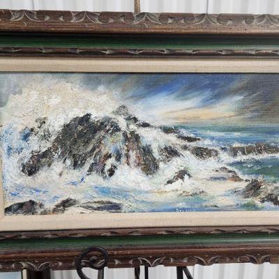 Signed Styeck oil on canvas 26x14