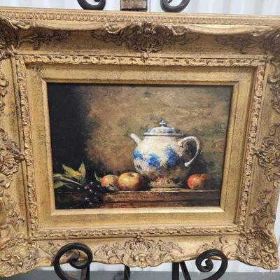 Tea Pot oil on canvas, signed?, 9x12