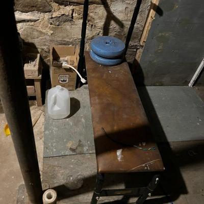 Weight Bench with Barbell Weights $30 (in basement)