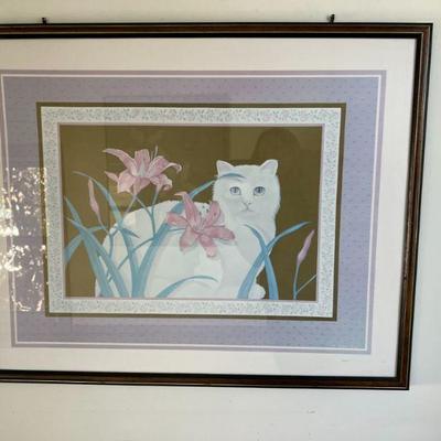 Vintage Cat Print in Frame $2