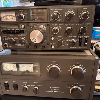 Kenwood remote VFO ham radio, TS-820 transceiver, and TL-922 linear amplifier
