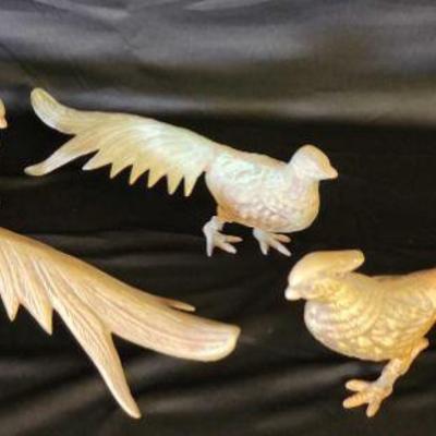 SJP079 - Brass Ptarmigan Bird Scupltures (4)