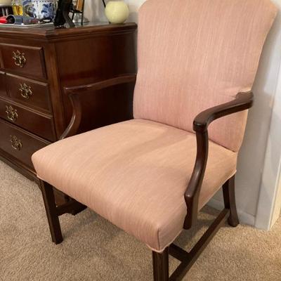 Shell Pink Arm Chair $189 (includes custom made slip covers) (two available)