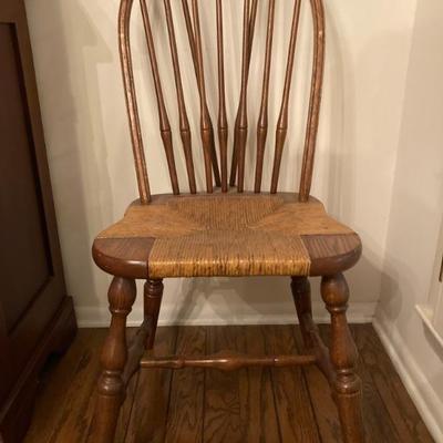 Antique Rush Seat Oak Windsor Chairs 
$450 pair