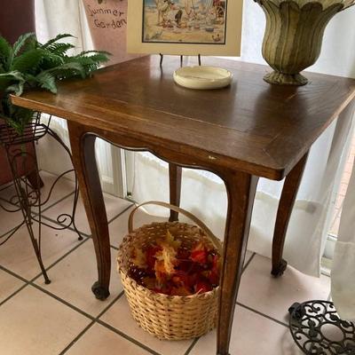 1970â€™s Country French Oak Occasional Table 29 1/2â€h x 27 1/2â€sq $165 (two available)