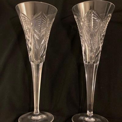 Waterford Toasting Flutes $90 pair (five pairs available - each pair with different patterns) 