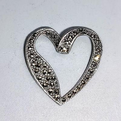 Marcasite Sterling Heart Pendant