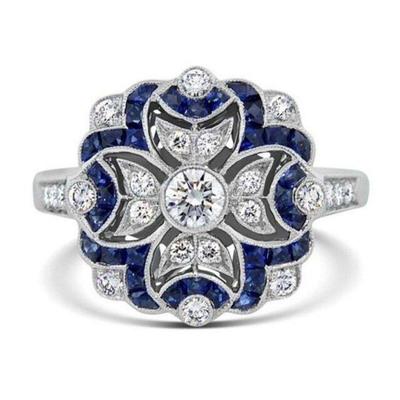 Pretty Cobalt rhinestone ring