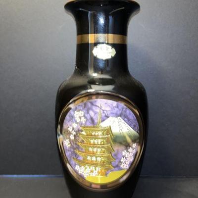 The art of Chokin Japanese 24kt vase 11â€