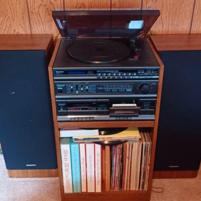 Panasonic Stereo System, Cabinet and Albums 