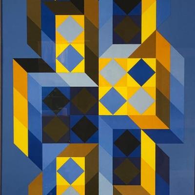 Lot ArtM24 - Large Geometric Abstract Tridimor, 1969 By Victor Vasarely
ï»¿Believed to be a serigraph
Measures 25 1/4 x 34 1/4
art...