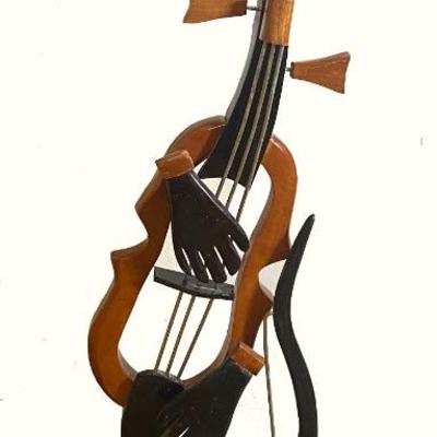 Lot ArtM25 - Wood Violin Music Abstract Sculpture 21
