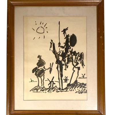 Lot ArtM21 - Vintage Don Quixote After Pablo Picasso Litho 1955
