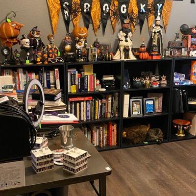 Halloween Decorations and 15 linear feet of Books and More