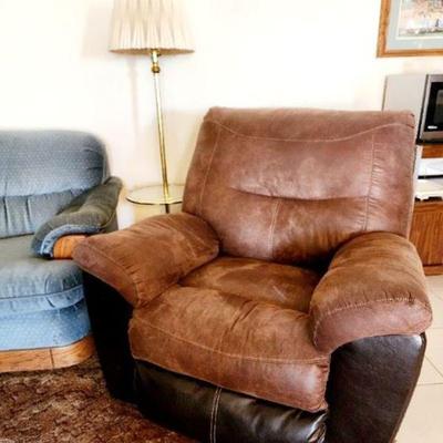 Leather Recliner Sofa and Chair Set