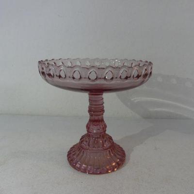 Rare Vintage Imperial Glass Pedestal Dish with Upright 