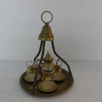Vintage Brass Tea/Coffee Set - 10 Pieces