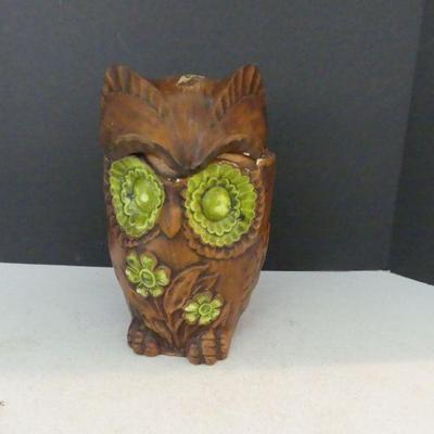 Vintage 1960s Treasure Craft Compton, CA Owl Ceramic Cookie Jar