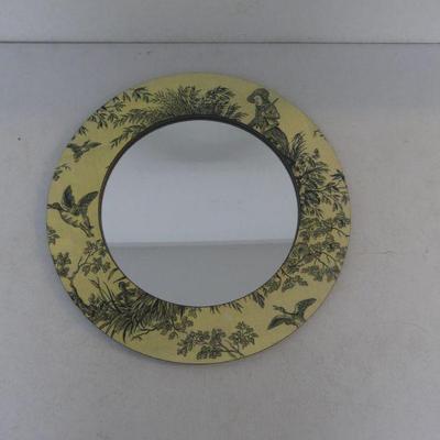 Infinity Instruments Round French Toile Mirror with Duck Scene - 19