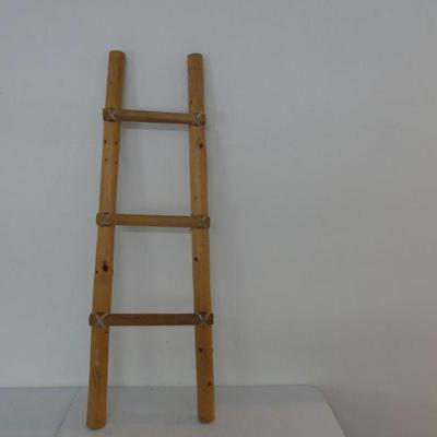 Vintage Hand Made Lashed Wood Ladder