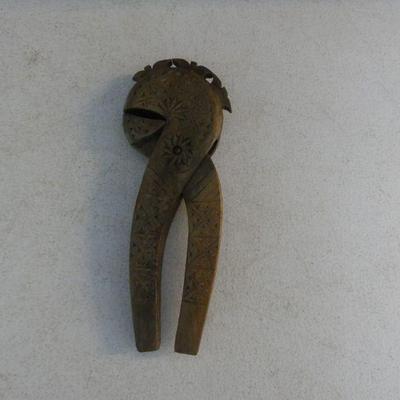 Vintage 1960s Hand Carved Nut Cracker in Scandinavian Chip Wood Carving