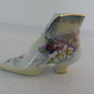 Vintage Reinhold Schlegelmilch Porcelain Germany Victorian Boot Figurine
