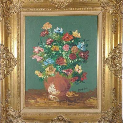 Original Still Life Oil Painting of Flowers