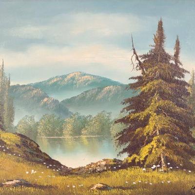 Original Signed Mountain Landscape Painting