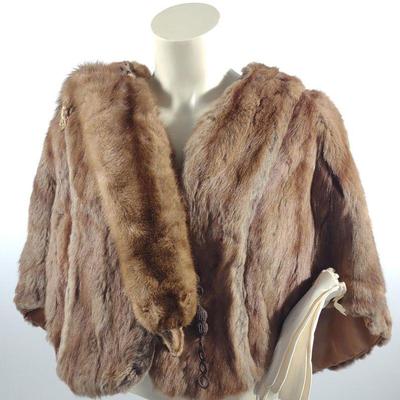 Vintage Reichelt Mink Fur Wrap & Stole w/ Gloves