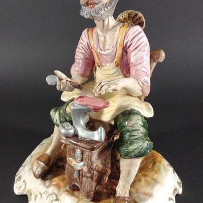 Capodimonte Shoemaker Porcelain Figure