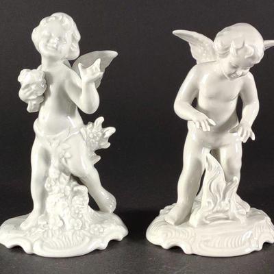 2 Sandizell Porcelain Cherub Figures