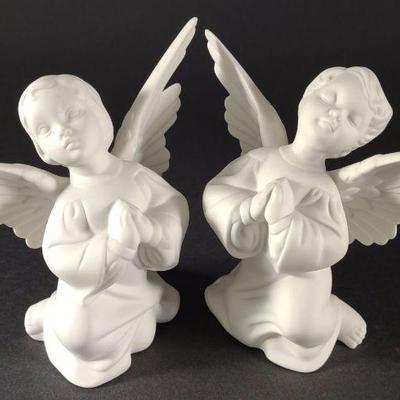 Pair of Boehm Porcelain Praying Angels Figures