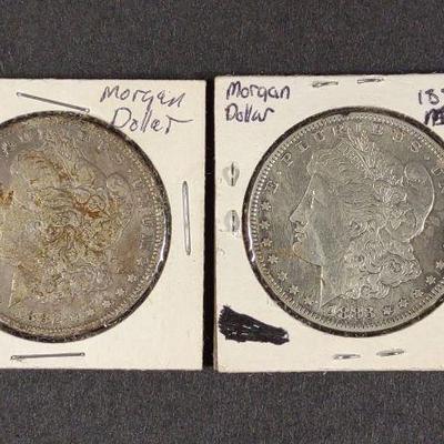 (2) 1882 & 1883 Morgan Silver Dollar Coins