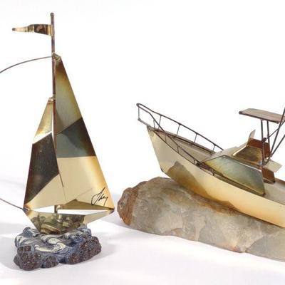 2 Brass Boat Sculptures (Mario Jason & DeMott)