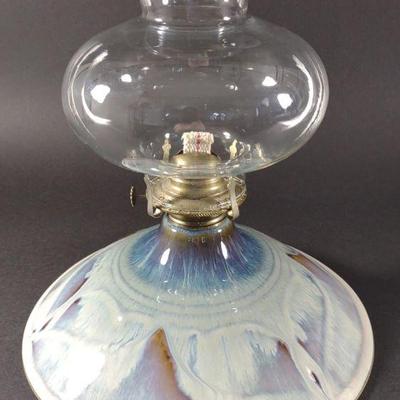 Bill Campbell Drip Glaze Pottery Oil Lamp