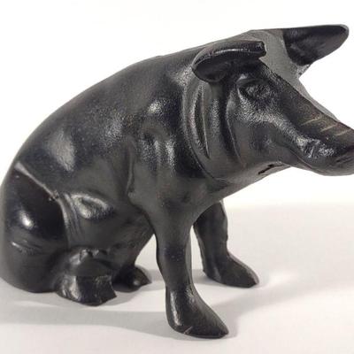 Cast Iron Pig Coin Bank / Still
